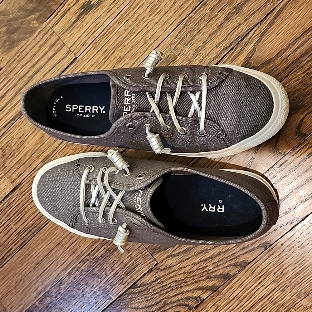 Sperry Women's Sky Sail Platform Grey Silver Sneakers